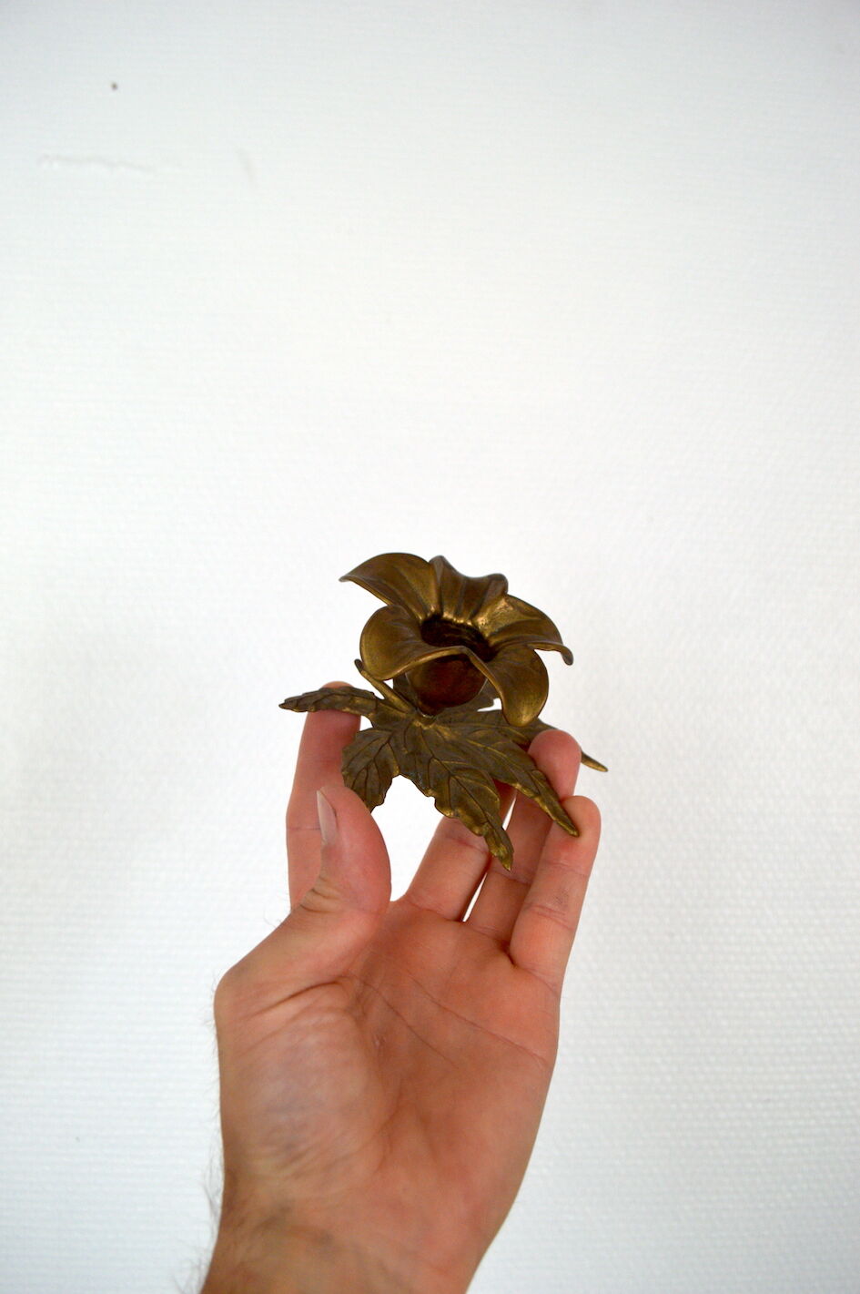 Brass flower candle holders