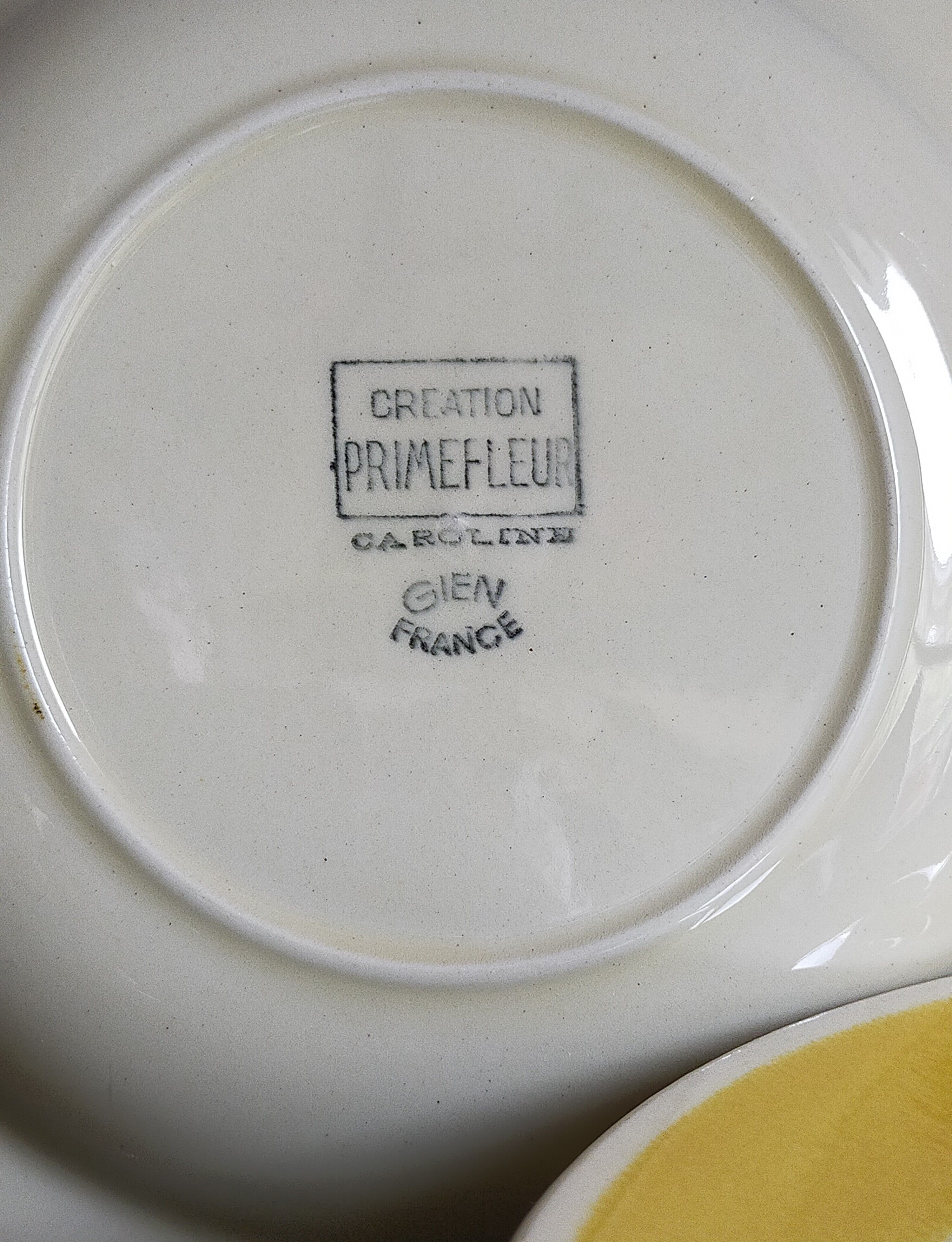 Nine plates faience of gien creation primefleur service caroline vintage
