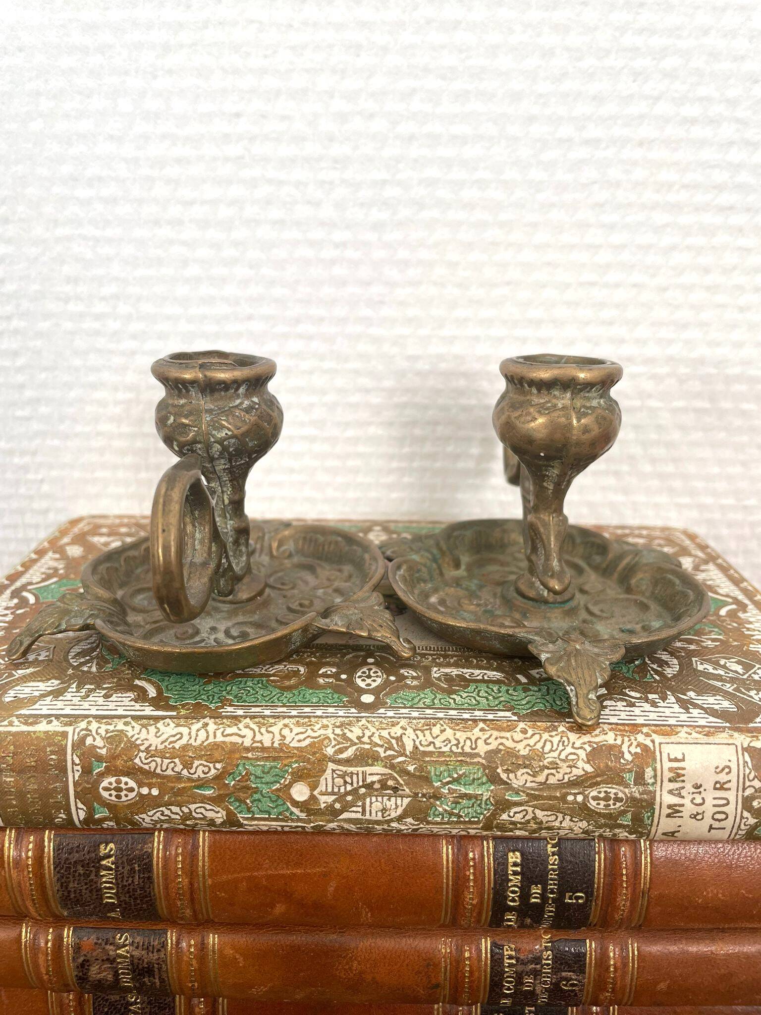 Pair of brass candlesticks