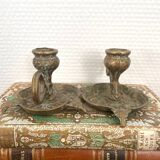 Pair of brass candlesticks