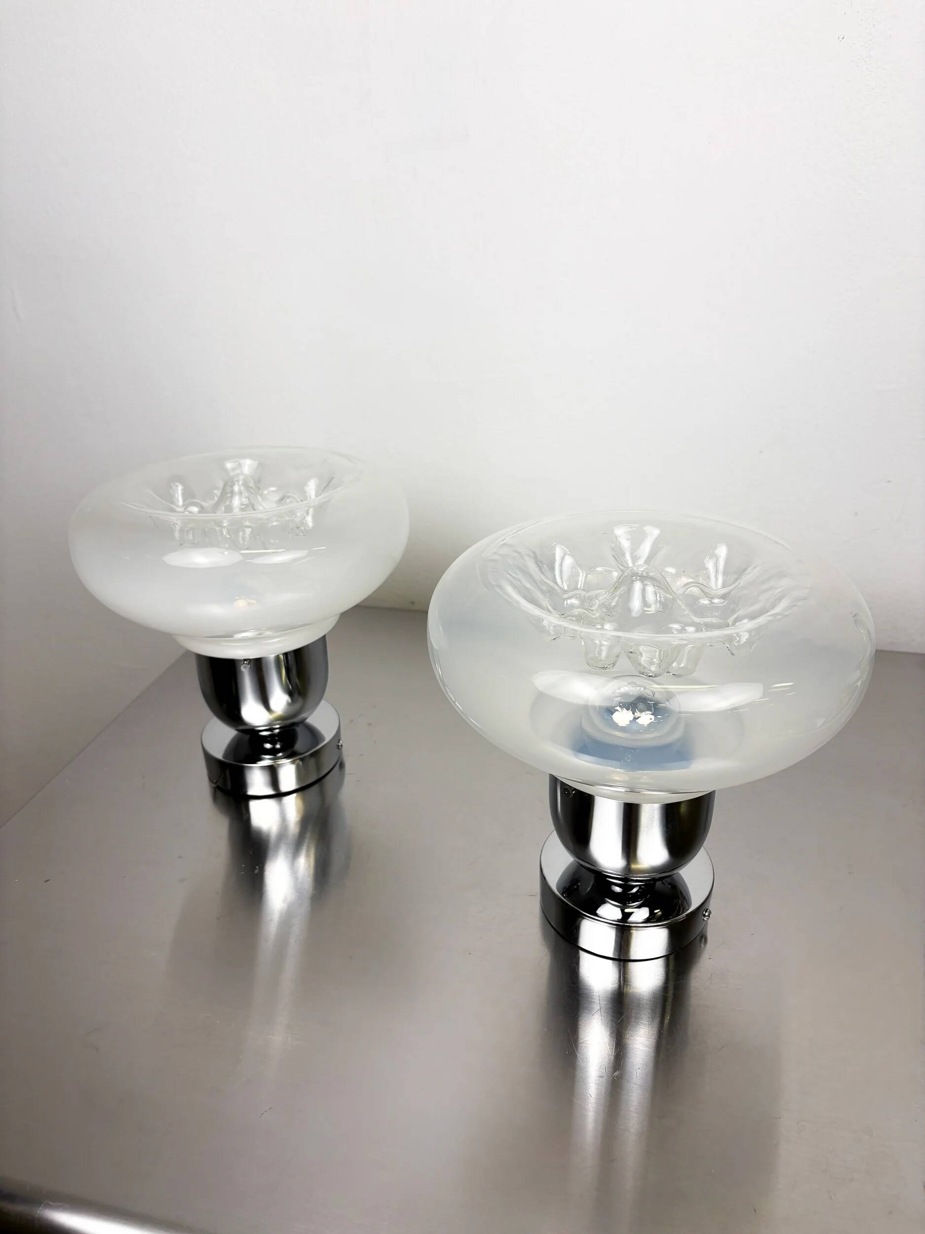Pair of Toni Zuccheri wall lights, Murano handblown glass, Italy, 1970s