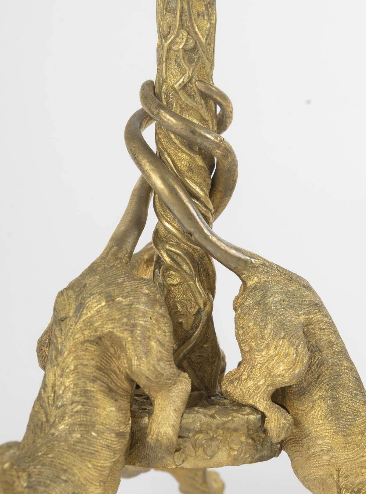 Pair of gilded bronze candlesticks from the Napoléon III period.