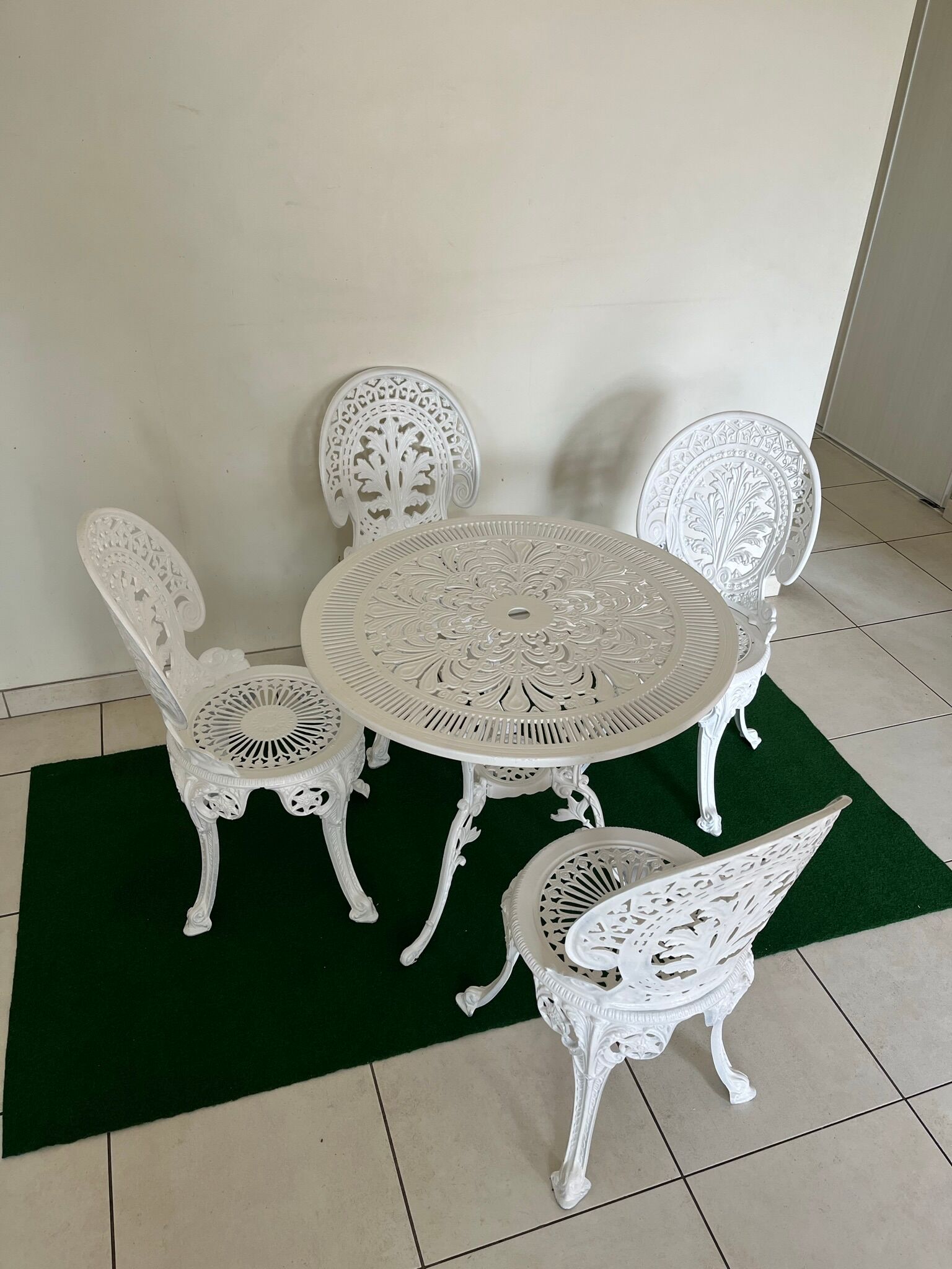 Old white rock garden furniture