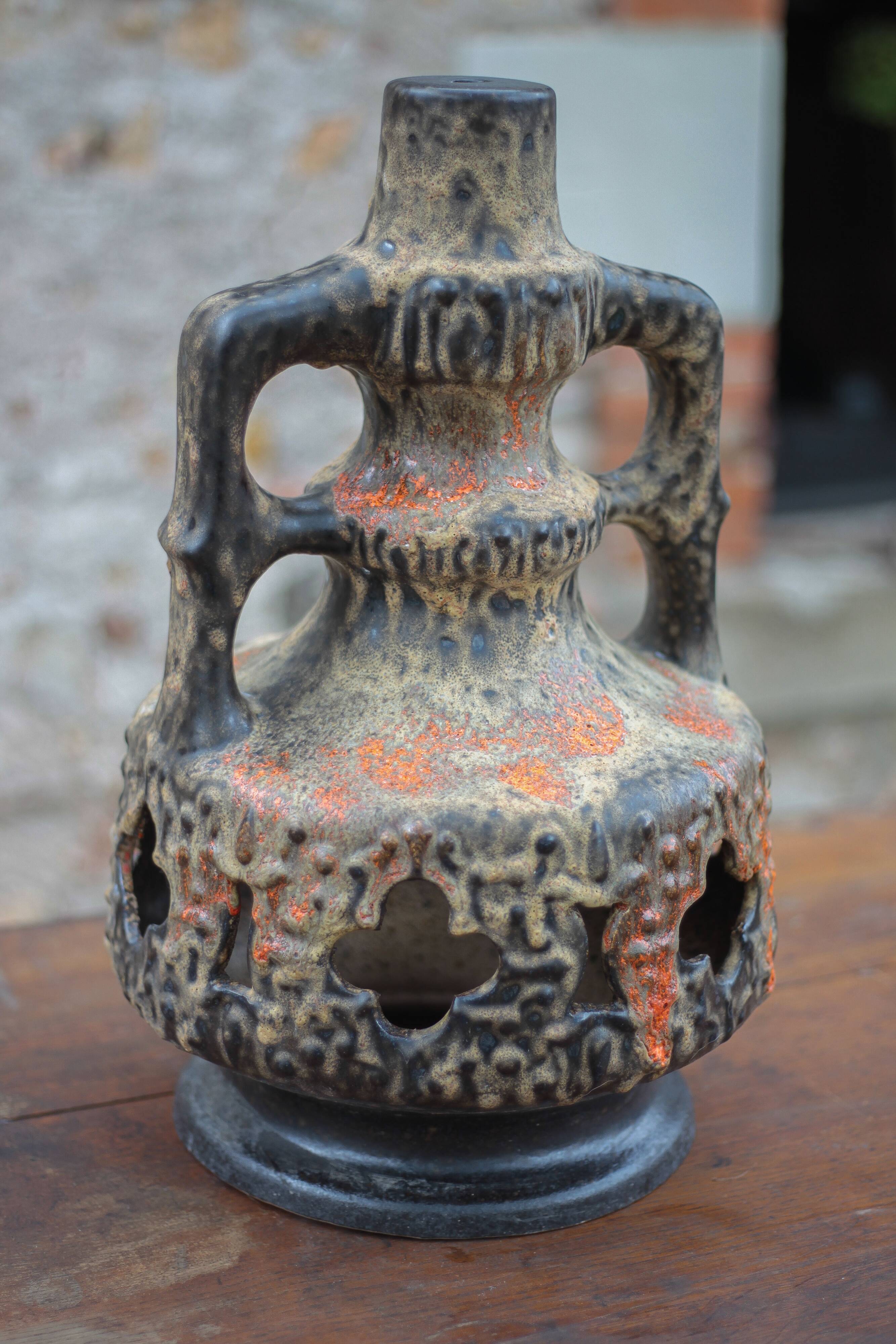 Vintage XL West Germany Lamp Base, Fat Lava Lamp, Ceramic Floor Lamp