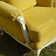 Set two chairs shabby chic fabric yellow