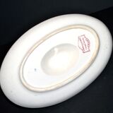 Sarreguemines earthenware gravy boat, Red Favorite with birds