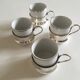 Set of 4 coffee cups silver metal coves Italian design, 70s