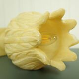 "Tulip" lamp in travertine/cut stone