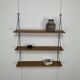60s wall-mounted string shelf, wood and metal