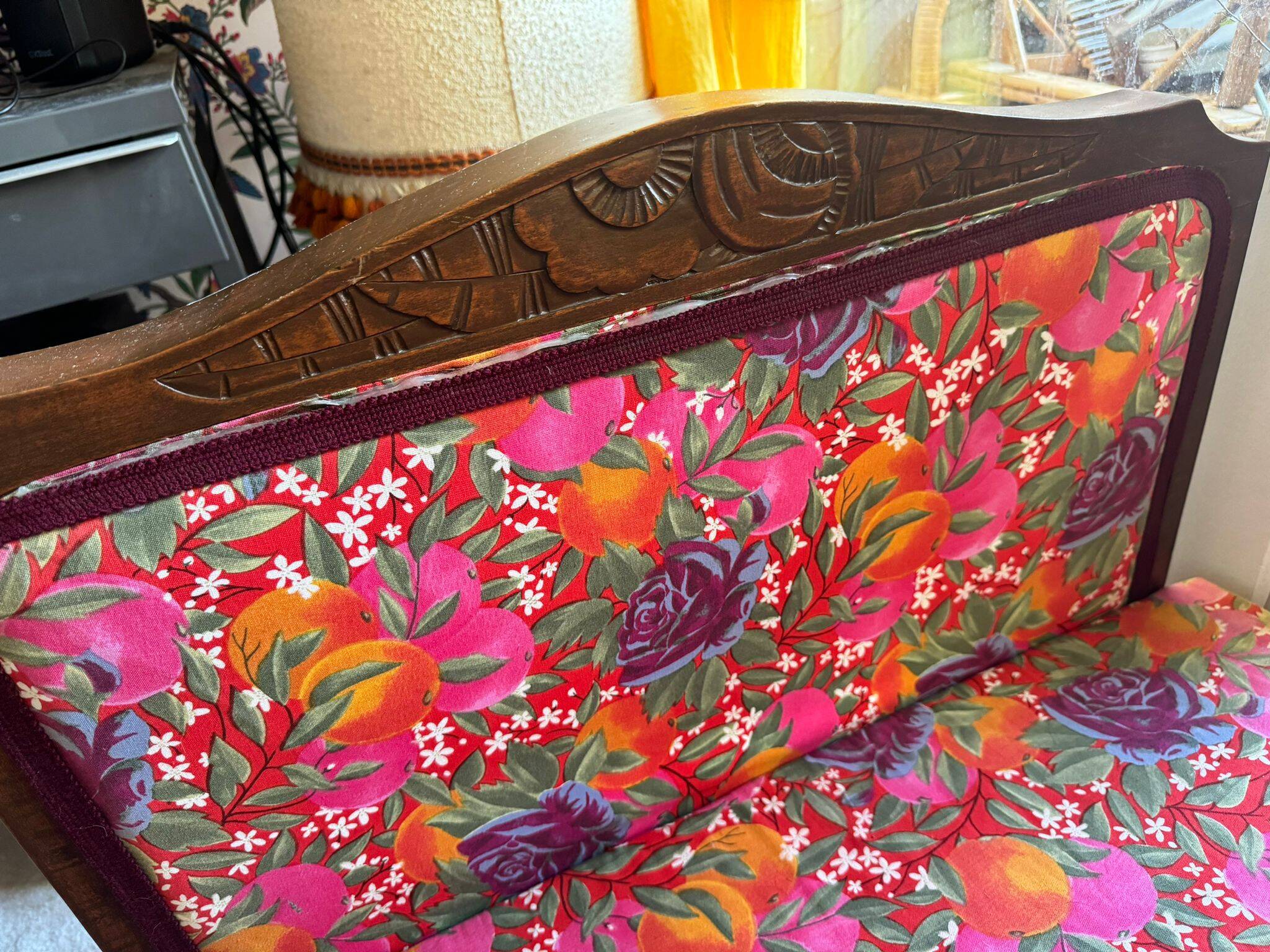 1930s sofa bed original art deco fabric