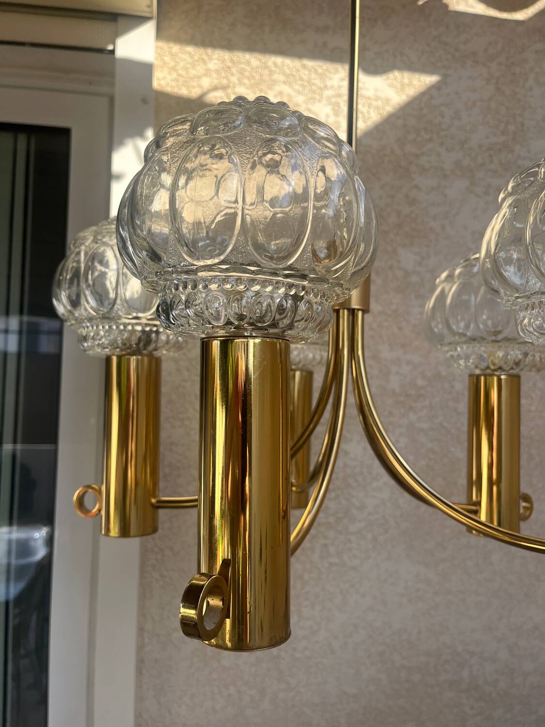 70s Space Age style gold chandelier