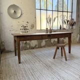 Pine and oak + walnut farmhouse table 1950