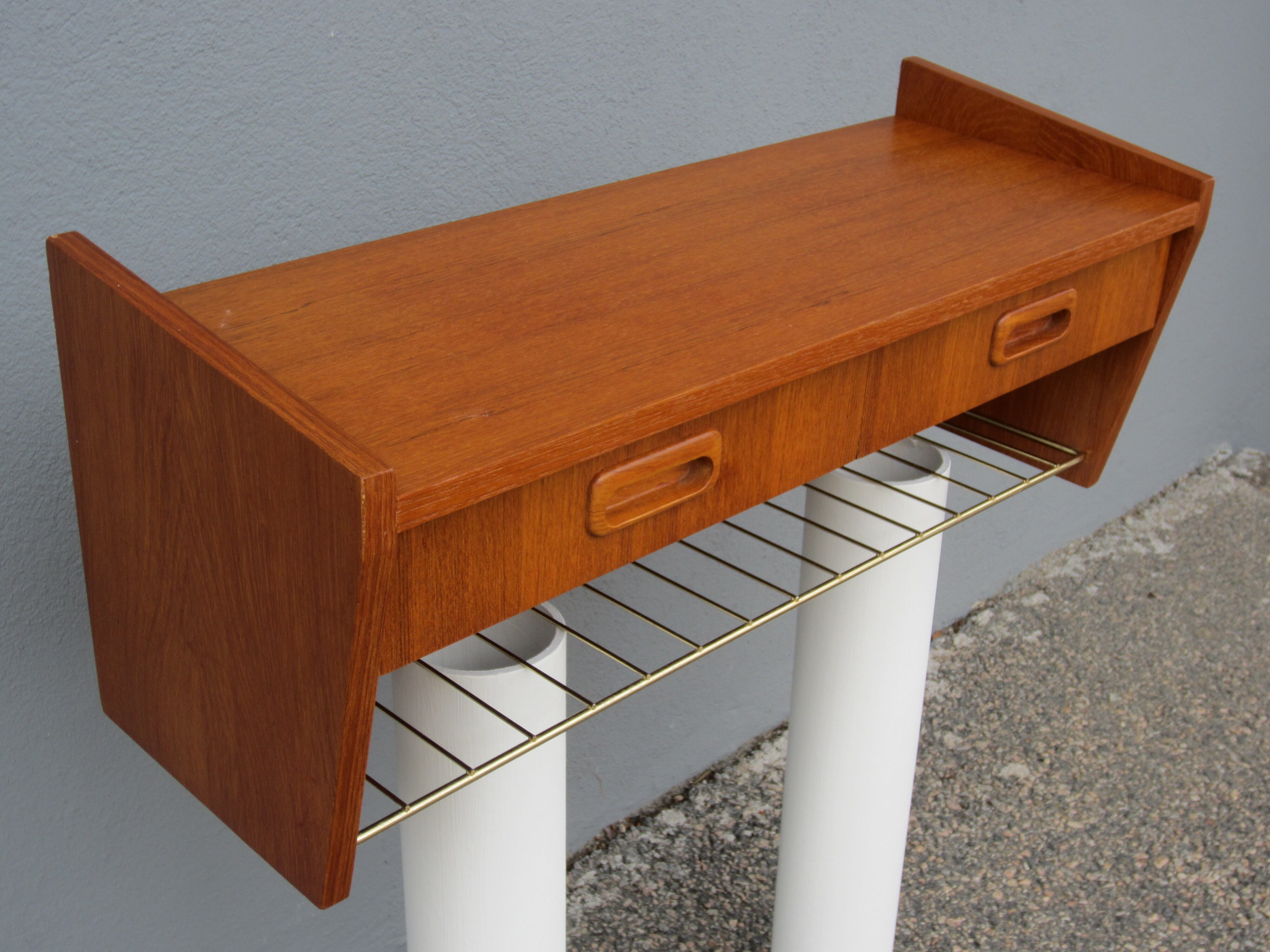 Scandinavian teak wall shelf