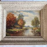 Tableau: oil on hardboard - landscape