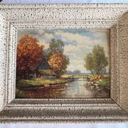 Tableau: oil on hardboard - landscape
