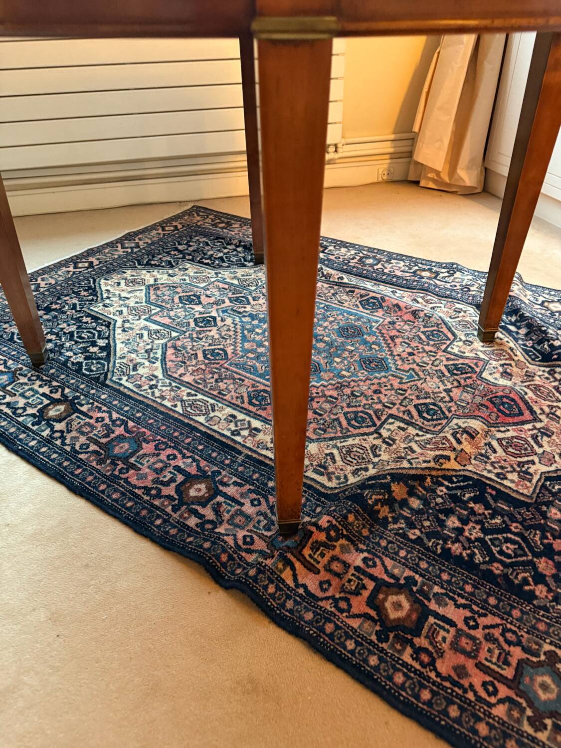 Waxed cherry wood dining table