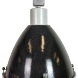 Large Industrial Enamel Factory Pendant Lamp with Glass Cover, 1960s