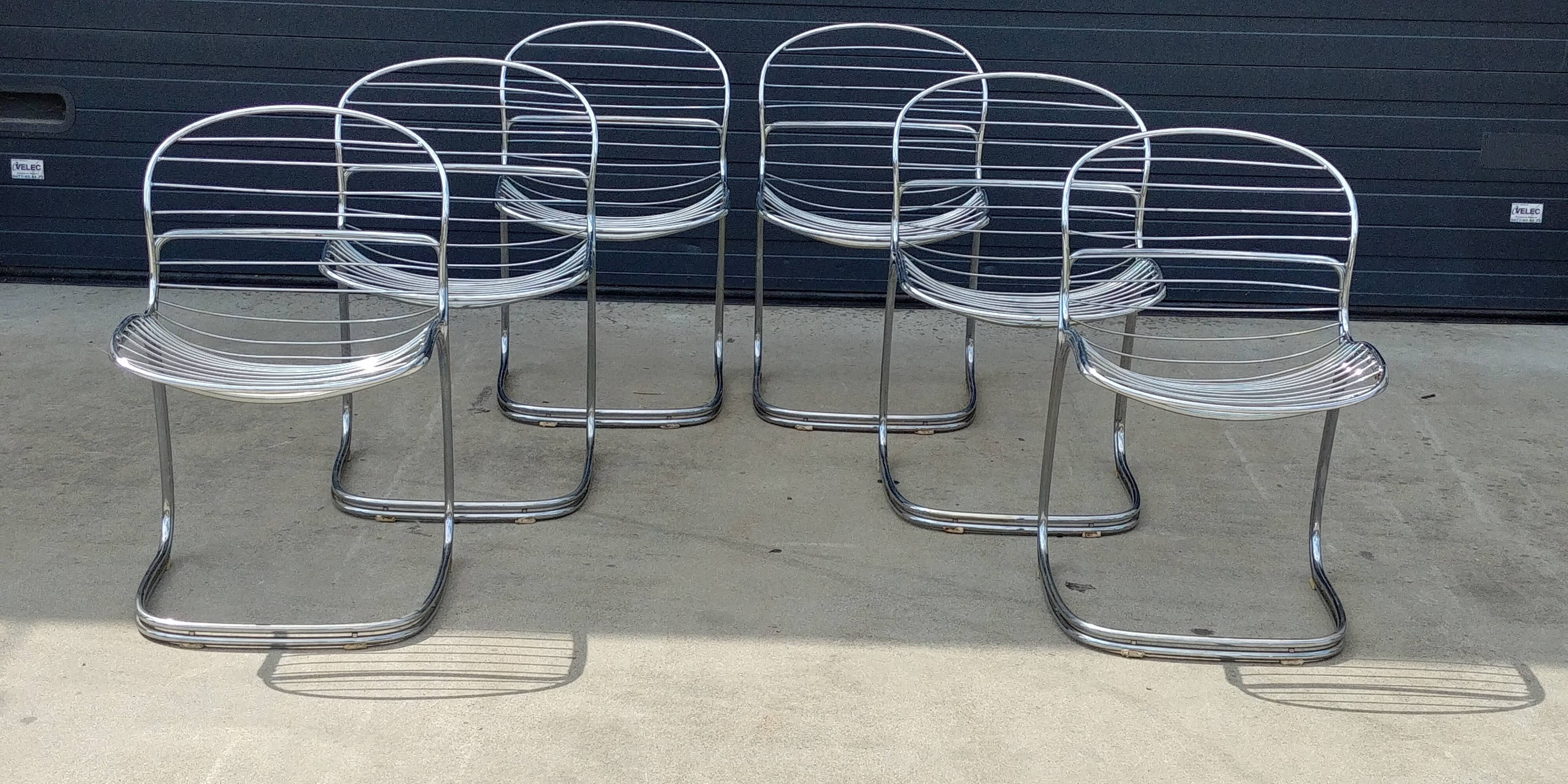 Lot of 6 Sabrina chairs by Gastone Rinaldi 1970