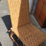 Rattan garden deckchair half XXth