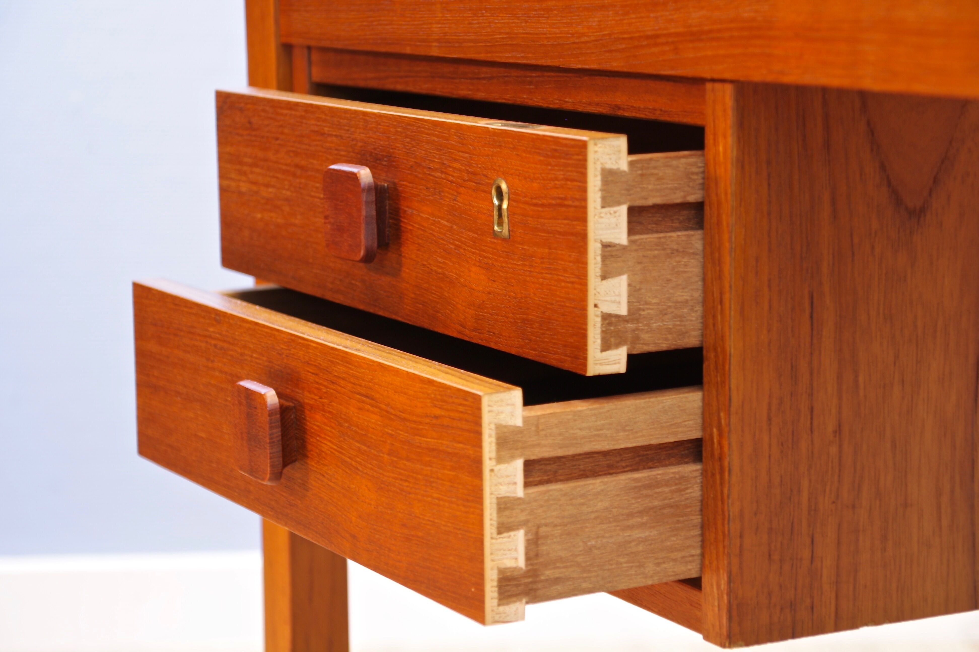 Danish writing desk in teak by Domino Møbler Danmark, 1960s