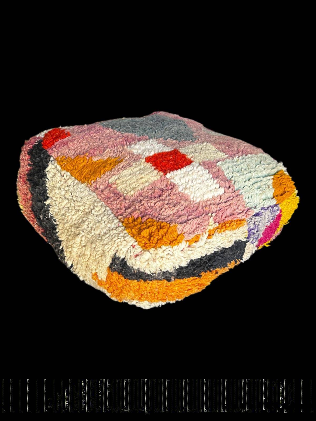 Moroccan wool pouf
