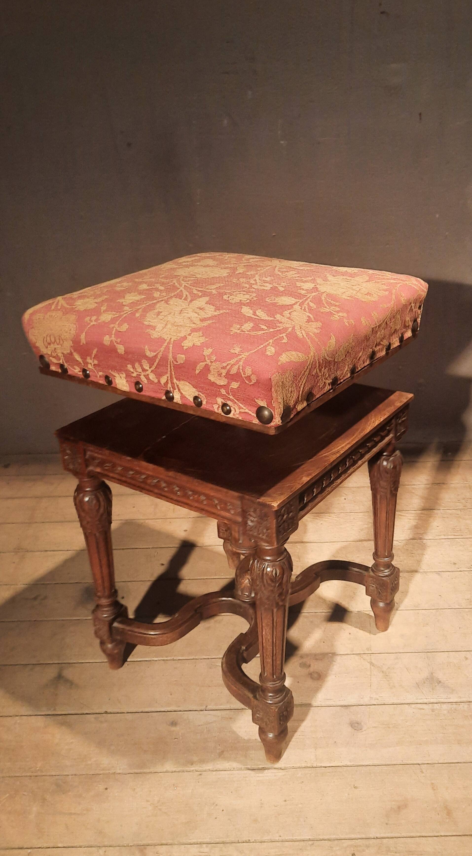 Square piano stool in the Louis XVI style