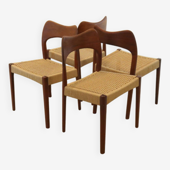 Set of 4 papercord dining chairs 'Logster' - Arne Hovmand Olsen