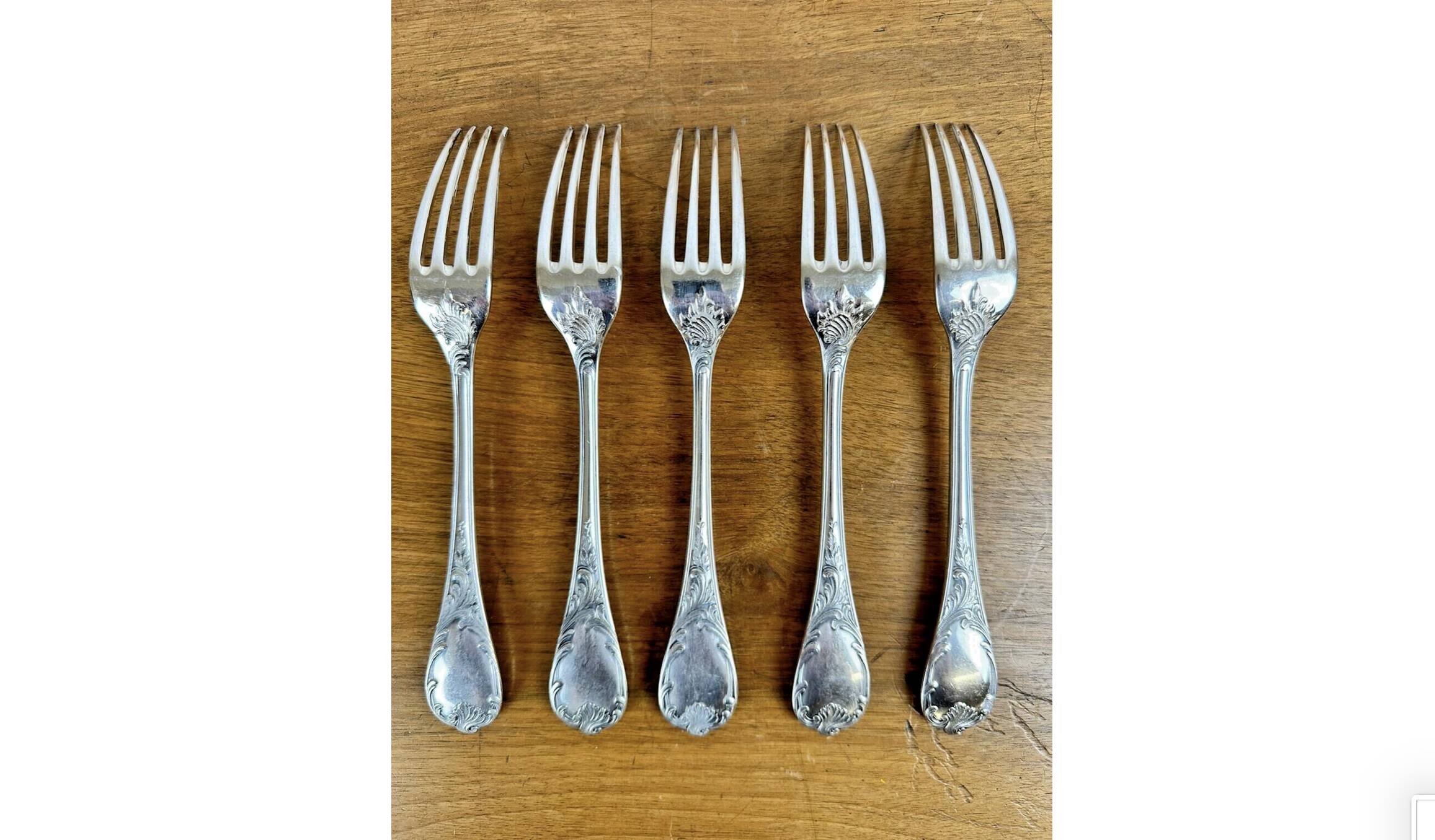 5 Christofle forks, Marly model
