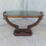 Art Deco style coffee table in carved natural wood