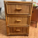 Commode en rotin vintage