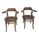 Paire de Fauteuils de Bureau Thonet – Hêtre Courbé & Assises Pyrogravées