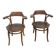 Paire de Fauteuils de Bureau Thonet – Hêtre Courbé & Assises Pyrogravées