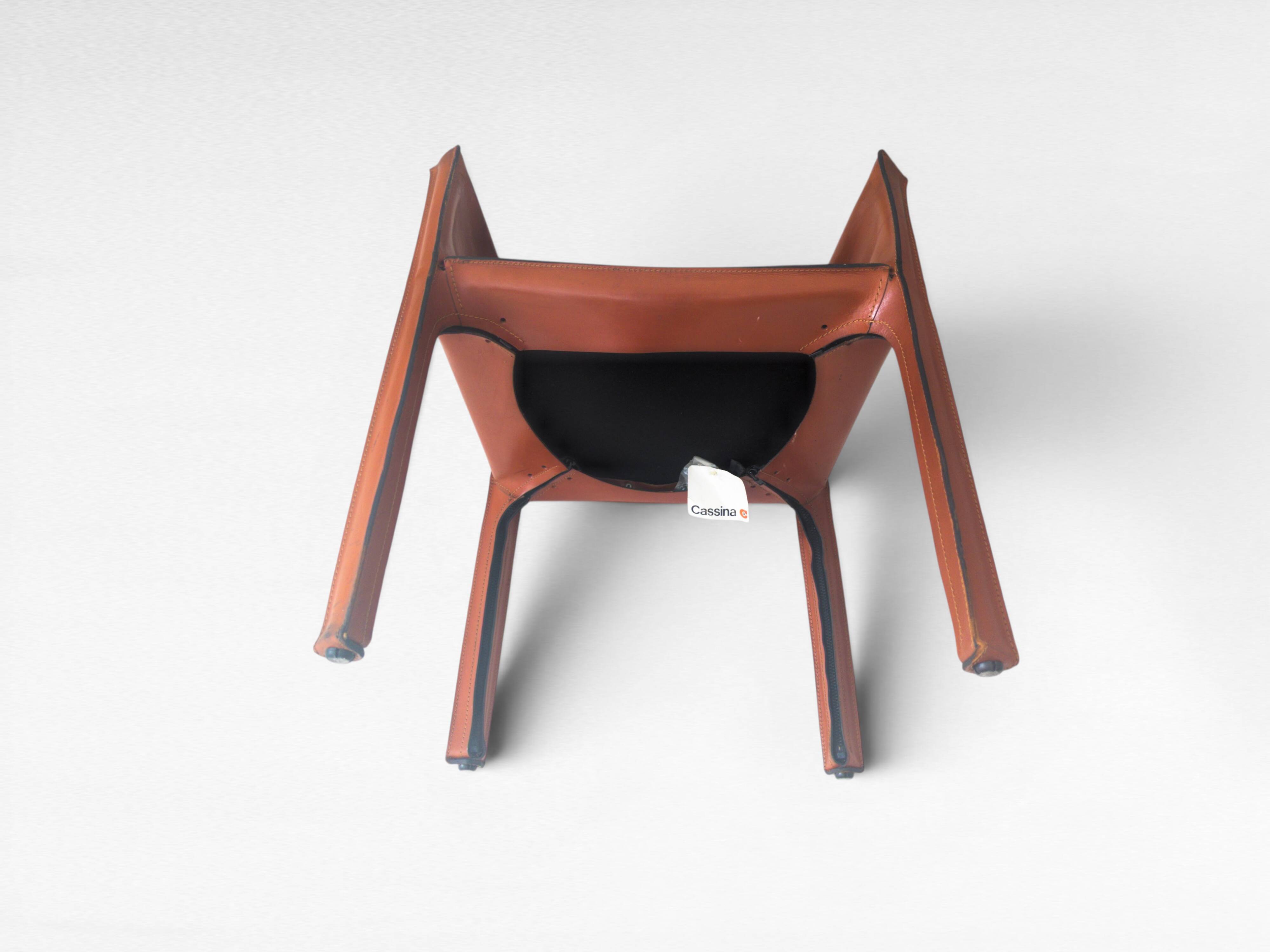 CAB 413 Chair in Cognac Leather by Mario Bellini for Cassina, Italy, 1970s