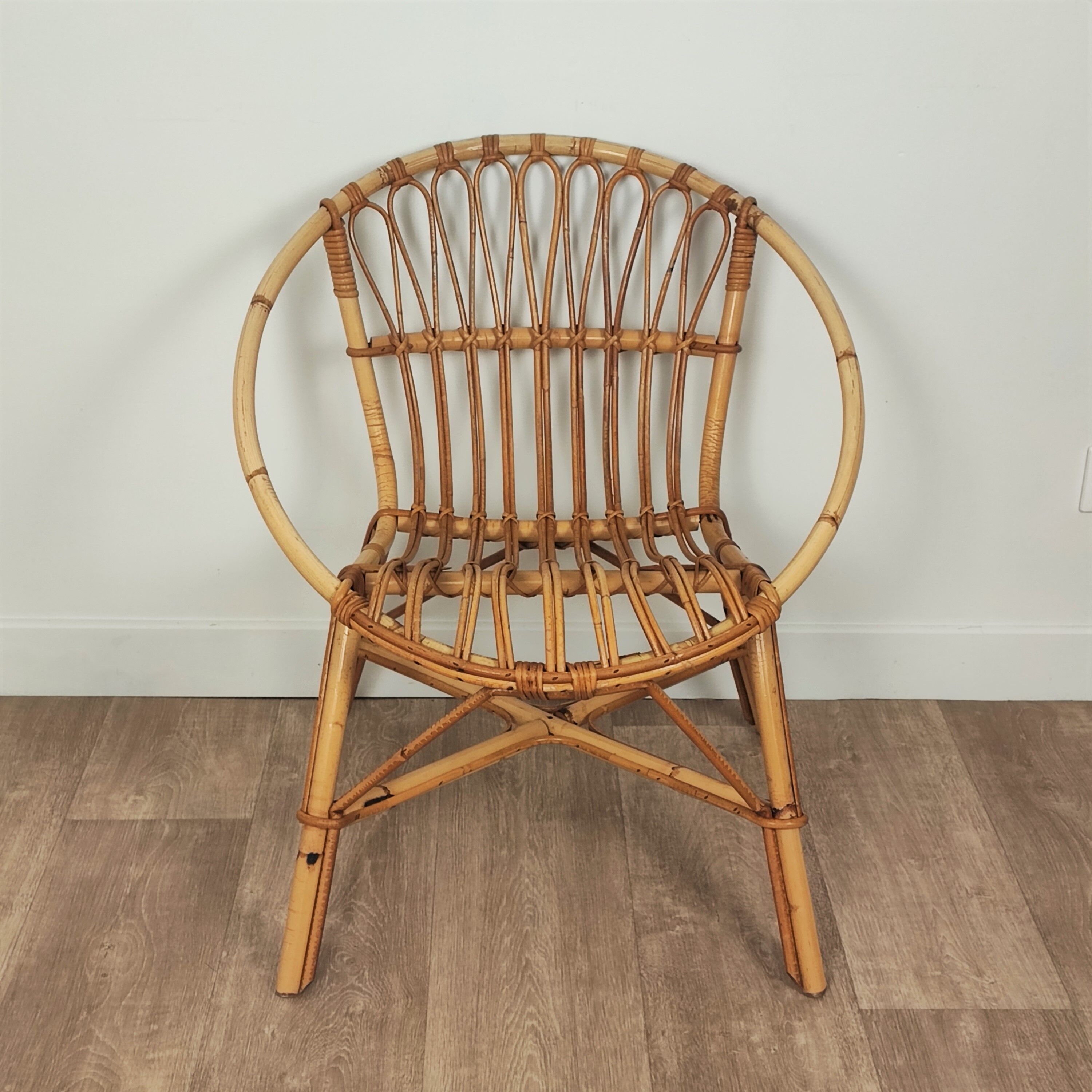 Rattan armchair 60s