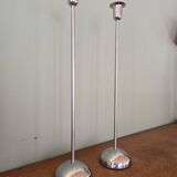 Pair of chrome candlesticks or candelabras - Ikea design from the 90s