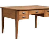 Solid desk in raw oak handles art deco shells