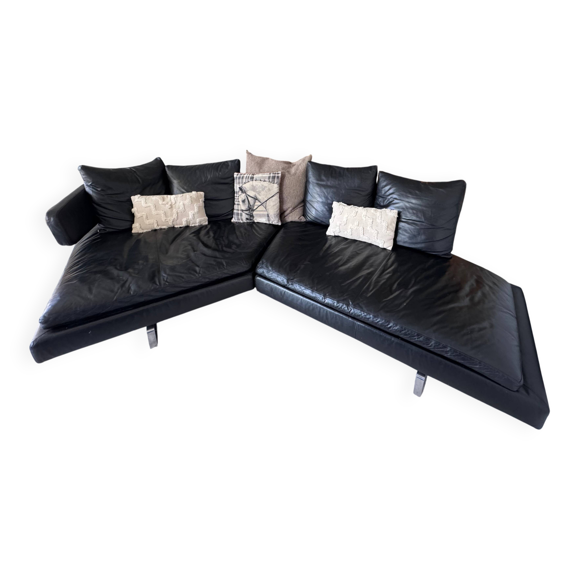 B&b Italia sofa Antonio Citterio Arne black leather