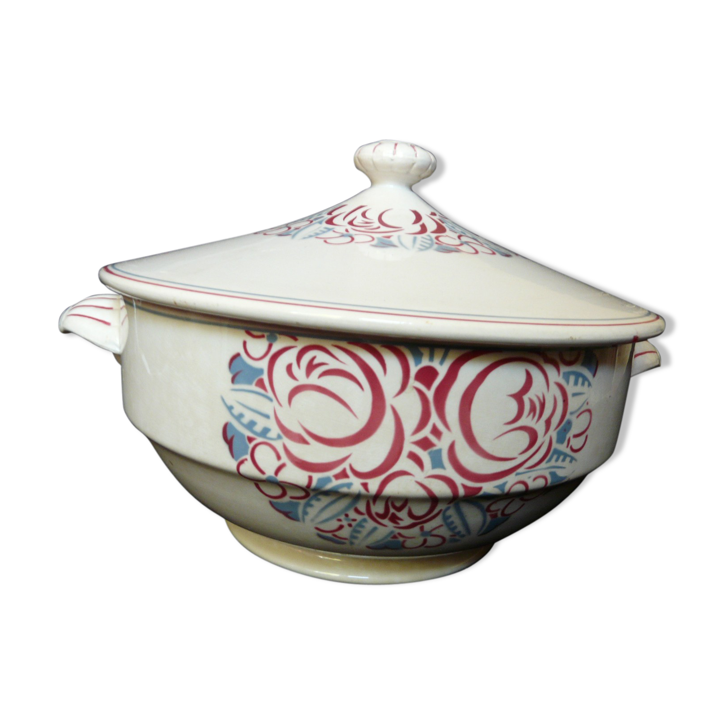 Soupière Sarreguemines period art deco model Agathe