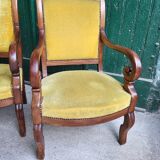 Pair of armchairs with mahogany restoration of the XlX th century