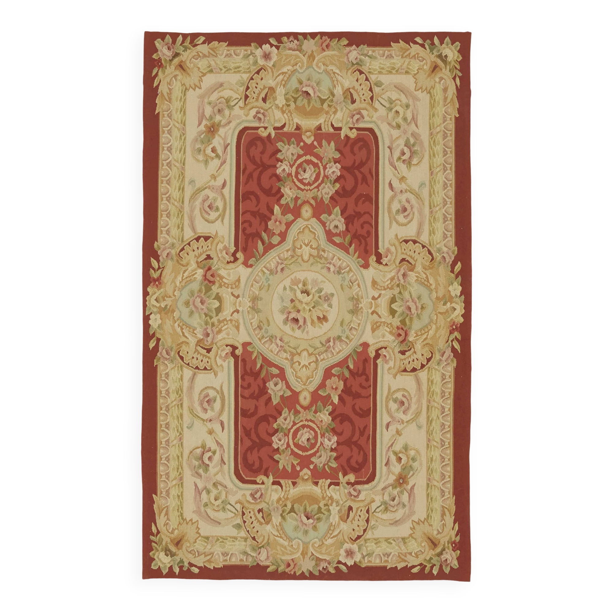 Handmade European Vintage Aubusson Kilim 92 cm x 152 cm