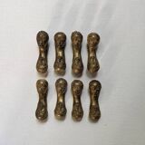 Set of 8 bronze knife holders handcrafted African ethnic tribal art