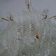 Mazzega Mid-century Modern Murano Glass Leaves Chandelier, 1970s