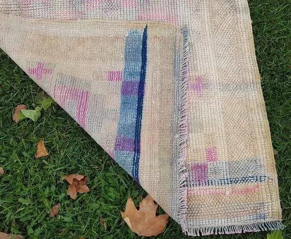 Vintage Turkish hallway rug 92x492 cm
