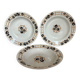 Three old deep plates, earthenware, 1930s, water lily model.