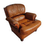 Fauteuil cuir marron