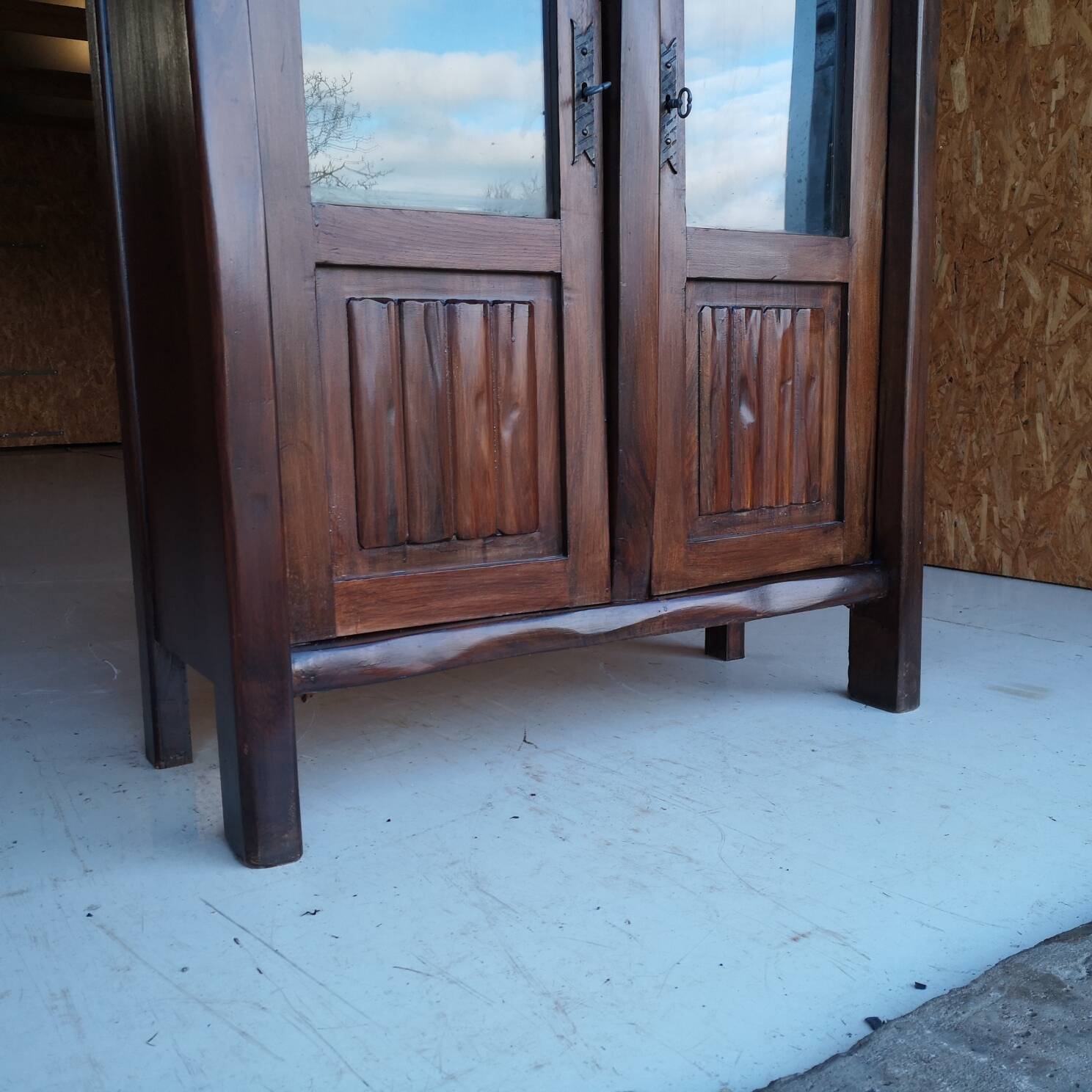 brutalist display cabinet olavi hanninen solid oak mikko nupponen, finland 1960