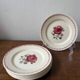 Lot de 6 assiettes à dessert demi-porcelaine fabriquées en France