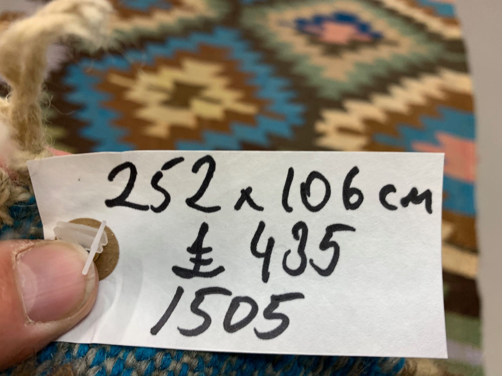 Vintage Turkish Kilim 252x106 cm