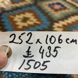 Vintage Turkish Kilim 252x106 cm