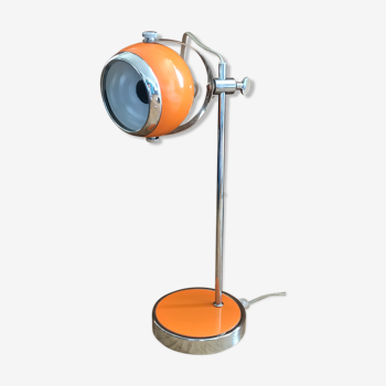 Lampe de bureau eye ball orange vintage